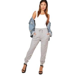 boohoo pearl joggers size 6 small sweatpants
